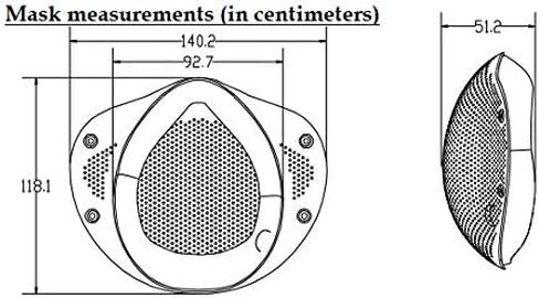 قناع سيليكون قابل لإعادة الاستخدام مع مرشحات داخلية قابلة للاستبدال (أسود) in Kuwait