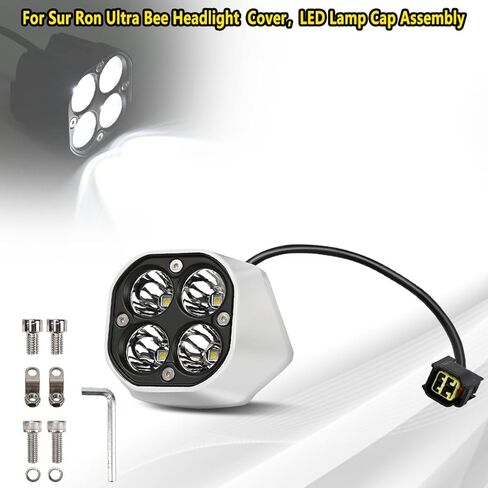 المصباح الأمامي مع غطاء لـ Sur Ron Ultra Bee 2022 2023، مصباح أمامي للدراجة النارية مع مجموعات إضاءة رأس كفن التبديل، Plug N Play in Kuwait
