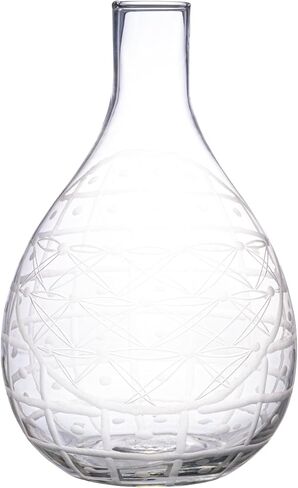 إبريق زجاجي مستصلح مستدير منفوخ يدويًا من Creative Co-Op، شفاف in Kuwait