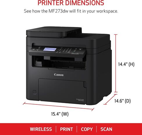 imageCLASS MF273dw - Wireless Monochrome Laser Printer, Print, Copy and Scan with Auto Document Feeder, Black & 071 High Capacity Toner Cartridge, Compatible to LBP122dw Laser Printer in Saudi Arabia