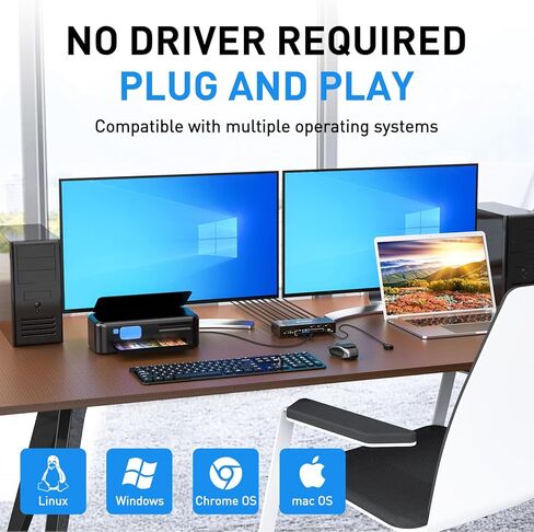 مفتاح KVM بشاشة مزدوجة، محول USB 3.0 Displayport KVM 2 شاشات 3 أجهزة كمبيوتر 8K@30 هرتز 4K@144 هرتز، 3 أجهزة كمبيوتر تشارك شاشتين و4 أجهزة USB 3.0، جهاز تحكم سلكي وكابلات متضمنة in Kuwait