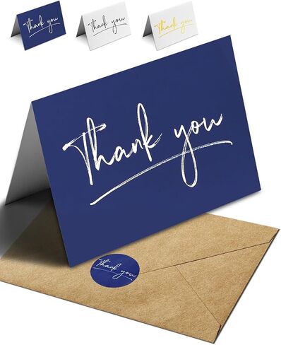 InstaDecor 24 Packs Thank You Cards with Envelopes and Stickers, Blue Thank You Notes Bulk Set for Small Business, Wedding, Bridal Shower, Christmas and Graduations, 3.5x5 Inch in Saudi Arabia