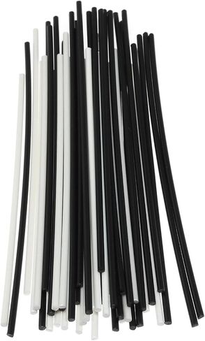 Maxmoral 50PCS Guitar Fingerboard Side Markers for Bass Guitar Plastic Instrument Accessories Xylophone Parts Black and White 25 pieces of each color 1.5mmx100mm in Saudi Arabia