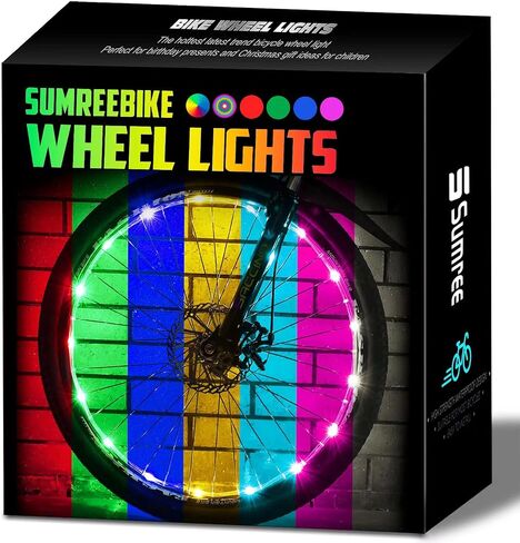 LED Bike Wheel Lights,2-Tire Pack USB Rechargeable Bike Lights with Batteries Included, Best Bicycle Lights - Stocking Stuffer Birthday Gift for Kids, Girls, Boys, Adults in Kuwait
