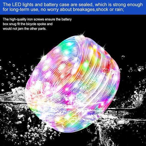 ضوء حبل بإطار الدراجة LED، شريط ضوء LED يعمل بالبطارية RGB مقاوم للماء مع جهاز تحكم عن بعد، ضوء إطار فائق السطوع يحافظ على متعة الركوب وأمانه، للدراجات الكهربائية/الطرق/الجبلية للبالغين in Kuwait