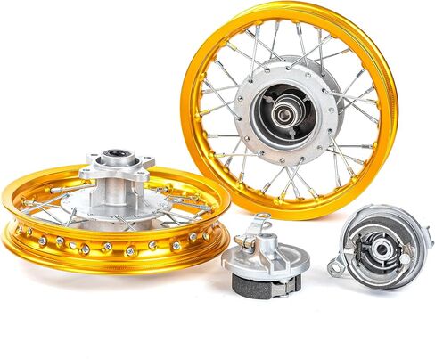 CRF50 Rim, XR50 Wheels Drum Brake Shoes for XR CRF Pit Dirt Bikes Black 1.40x10 Alloy Aluminum Rims (Gold) in Saudi Arabia