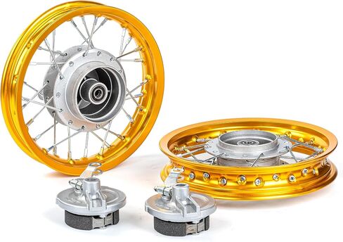 CRF50 Rim, XR50 Wheels Drum Brake Shoes for XR CRF Pit Dirt Bikes Black 1.40x10 Alloy Aluminum Rims (Gold) in Saudi Arabia
