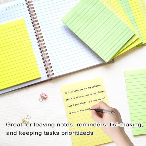 (9 Pack) Lined Sticky Notes with Lines 4X6 in Post, Aquatic Themed Colors Large Ruled Post Sticky Super Sticking Power Memo Pads Strong Adhesive, Sticky Notes 4x6 (Light Blue, Blue, Light Green) in Saudi Arabia