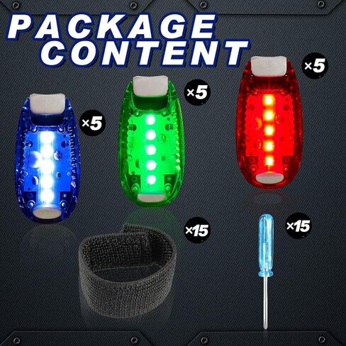 9 قطع أضواء LED لسلامة الجري وأضواء عاكسة وأضواء الكاياك ومشبك على أضواء الركض وأضواء عربة الأطفال للجري وخوذة الدراجة التحذيرية العاكسة وملحقات ذيل الدراجة (9 قطع) in Kuwait