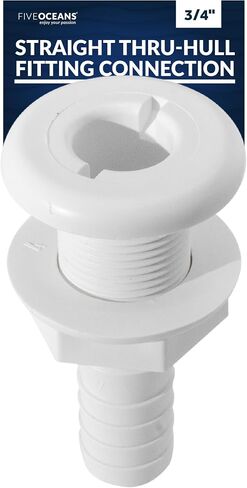 Five Oceans White Straight Thru-Hull Connection for Hose in Saudi Arabia