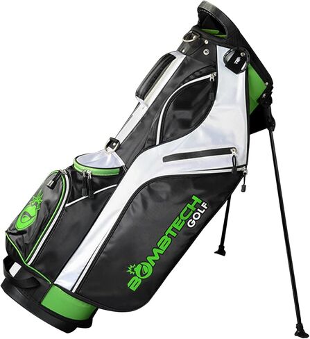 BombTech Golf - حقيبة حامل مميزة - 14 فتحة نادي فردية مع فواصل - حلقات مناشف من الفولاذ المقاوم للصدأ وجيب تبريد مدمج in Saudi Arabia