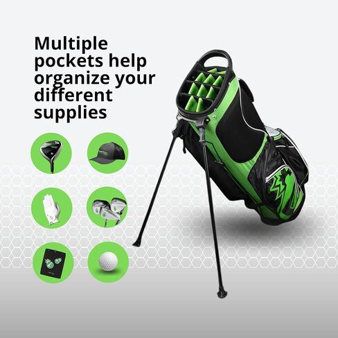 BombTech Golf - حقيبة حامل مميزة - 14 فتحة نادي فردية مع فواصل - حلقات مناشف من الفولاذ المقاوم للصدأ وجيب تبريد مدمج in Saudi Arabia