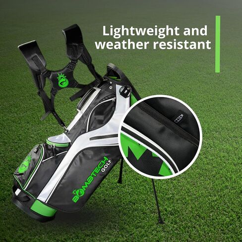 BombTech Golf - حقيبة حامل مميزة - 14 فتحة نادي فردية مع فواصل - حلقات مناشف من الفولاذ المقاوم للصدأ وجيب تبريد مدمج in Saudi Arabia