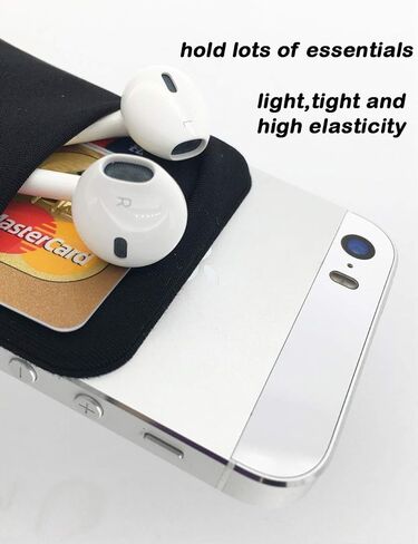 3 Pack Cell Phone Card Holder Stretchy Lycra Wallet Stick on Pocket Credit Card ID Case Pouch Sleeve 3M Adhesive Sticker on iPhone Samsung Galaxy Smartphones- Black Silver and Pink in Saudi Arabia