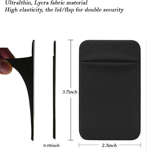 3 Pack Cell Phone Card Holder Stretchy Lycra Wallet Stick on Pocket Credit Card ID Case Pouch Sleeve 3M Adhesive Sticker on iPhone Samsung Galaxy Smartphones- Black Silver and Pink in Saudi Arabia