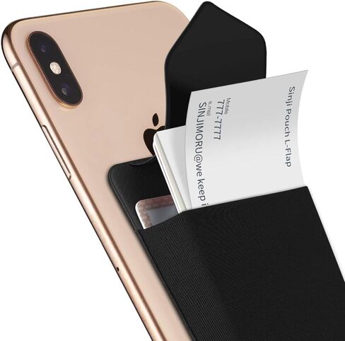 حامل بطاقة عمل Sinjimoru لظهر الهاتف، عصا iPhone قابلة لإعادة الاستخدام على المحفظة، حامل بطاقة الائتمان للهواتف الذكية. سينجي الحقيبة L-رفرف in Kuwait