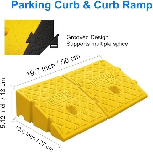 2Pack Curb Ramp, Portable Lightweight Heavy Duty Plastic Driveway Curb Ramps for Low Cars,Motorcycle Ramp,Curb Ramps (2.76 inch High) in Saudi Arabia
