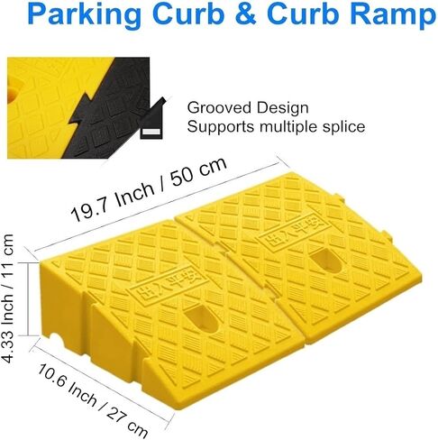 2Pack Curb Ramp, Portable Lightweight Heavy Duty Plastic Driveway Curb Ramps for Low Cars,Motorcycle Ramp,Curb Ramps (2.76 inch High) in Saudi Arabia