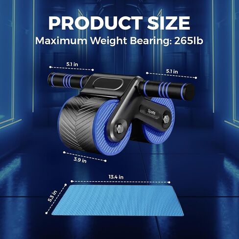 SPROS-Kit Abs Roller Wheels Automatic Rebound, Home Gym Workout Equipment with Knee Pad, Push up Bars, Elastic Bands, Jump Rope and Hand Grip, Abs Roller User Manual- Accessories for Men and Women in Saudi Arabia