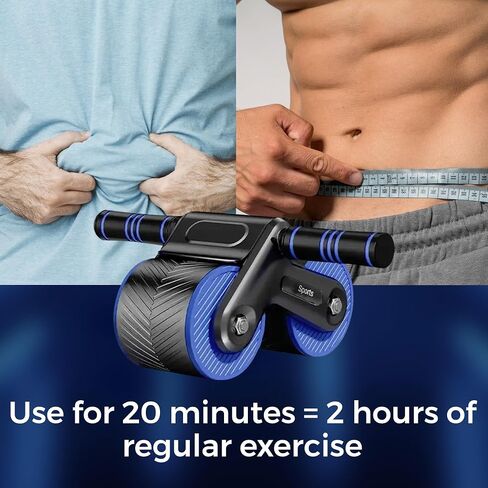 SPROS-Kit Abs Roller Wheels Automatic Rebound, Home Gym Workout Equipment with Knee Pad, Push up Bars, Elastic Bands, Jump Rope and Hand Grip, Abs Roller User Manual- Accessories for Men and Women in Saudi Arabia
