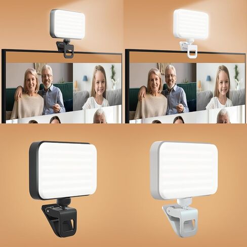 Rechargeable Clip-on Selfie Fill Light with 66 LED Selfie Ring Light for Phone, Laptop, Tablet for Selfie/Video Conference/Zoom Call/Photography/Makeup/Picture (White) in Saudi Arabia