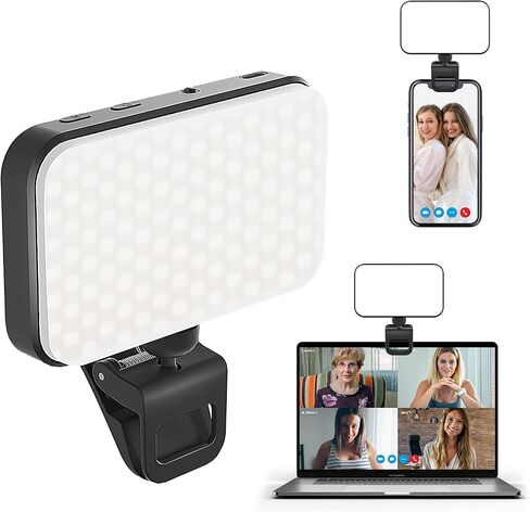 Rechargeable Clip-on Selfie Fill Light with 66 LED Selfie Ring Light for Phone, Laptop, Tablet for Selfie/Video Conference/Zoom Call/Photography/Makeup/Picture (White) in Saudi Arabia
