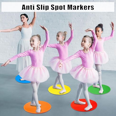 100 Pcs Spot Markers Anti Slip Rubber Poly Spot Agility Dot Markers Floor Spot Colorful Flat Field Cones for Soccer Basketball Speed Agility Training (Bright Color,Simple Style,7.8") in Saudi Arabia