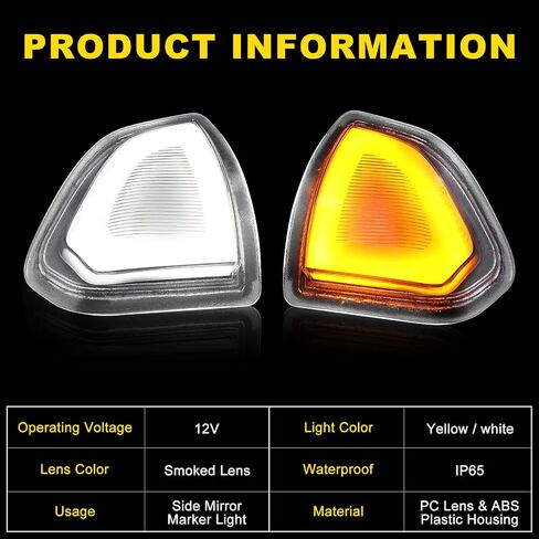 رام مرآة ضوء LED بدوره إشارة وتشغيل ضوء جمعيات مؤشر قطاع ل دودج رام 1500 2500 3500 4500 5500 واضح عدسة in Kuwait