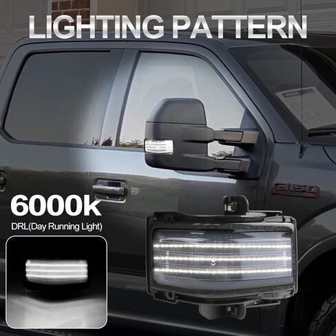رام مرآة ضوء LED بدوره إشارة وتشغيل ضوء جمعيات مؤشر قطاع ل دودج رام 1500 2500 3500 4500 5500 واضح عدسة in Kuwait