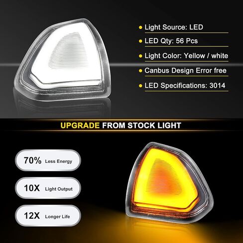 رام مرآة ضوء LED بدوره إشارة وتشغيل ضوء جمعيات مؤشر قطاع ل دودج رام 1500 2500 3500 4500 5500 واضح عدسة in Kuwait