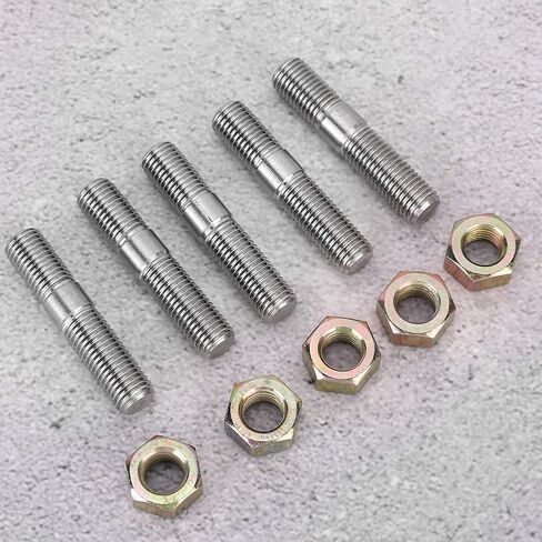 Turbo Stud Kit, M10X1.25 50mm Stud WRX Turbo Studs 304 Stainless Steel Head Stud Kit with 5Pcs Turbo Screw and Nuts Fits for Mitsubishi DSM 1G, EVO1~10 in Saudi Arabia