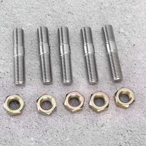 Turbo Stud Kit, M10X1.25 50mm Stud WRX Turbo Studs 304 Stainless Steel Head Stud Kit with 5Pcs Turbo Screw and Nuts Fits for Mitsubishi DSM 1G, EVO1~10 in Saudi Arabia