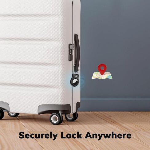 AirTag Keychain Holder - Air tag Lock Case with Wire Cable Compatible with Apple AirTags, Ultra Durable Anti-Lost Protective Case with Keyring for Luggage, Key, Backpack, Pet, Black (2 Pack) in Kuwait