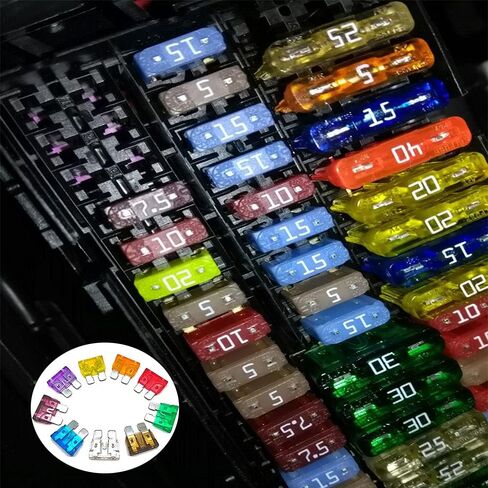 Car Fuses Assortment Kit, 45Pcs Blade-Type Automotive Fuses, Amp Fuse Kit, (5A/ 7.5A/10A/15A/ 20A/25A/30A/ 35A/ 40A), Replacement Fuses for Car Boat Truck Motorcycle RV (Standard Fuse) in Saudi Arabia
