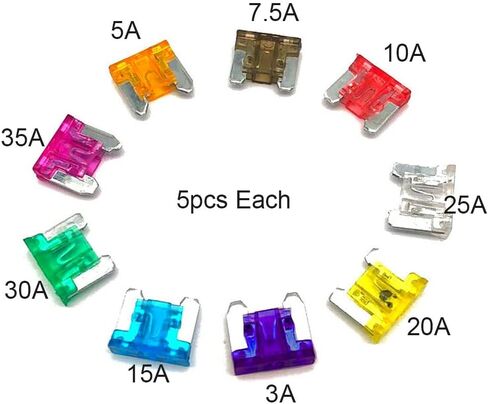 Car Fuses Assortment Kit, 45Pcs Blade-Type Automotive Fuses, Amp Fuse Kit, (5A/ 7.5A/10A/15A/ 20A/25A/30A/ 35A/ 40A), Replacement Fuses for Car Boat Truck Motorcycle RV (Standard Fuse) in Saudi Arabia