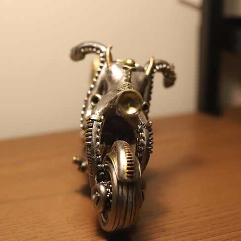 Fanciful Steampunk Octopus Motorcycle Statue Resin Cyborg Sci-fi Motorbike Sculpture Hand Painted Collectible Figurine for Home Table Book Shelf Man Cave Decor in Saudi Arabia