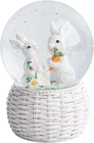 Valery Madelyn Easter Bunny Decorations for Table Centerpieces, Snow Globe Spring Rabbit Figurines Resin Statue Easter Gifts Tabletop Sculptures for Indoor Outdoor Garden Lawn Yard Home Holiday in Saudi Arabia