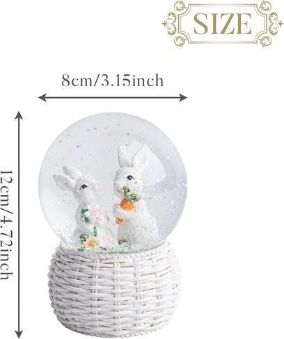Valery Madelyn Easter Bunny Decorations for Table Centerpieces, Snow Globe Spring Rabbit Figurines Resin Statue Easter Gifts Tabletop Sculptures for Indoor Outdoor Garden Lawn Yard Home Holiday in Saudi Arabia
