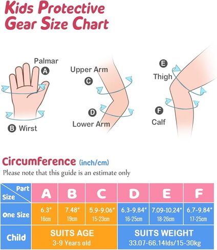 مجموعة معدات الحماية للأطفال من إيستينير 6 في 1 للأولاد والبنات من سن 3 إلى 9 سنوات، وسادات ركبة للأطفال ووسادات الكوع وواقي المعصم، وسادات أمان للأطفال الصغار لدراجة التزلج على الجليد والسكوتر in Kuwait