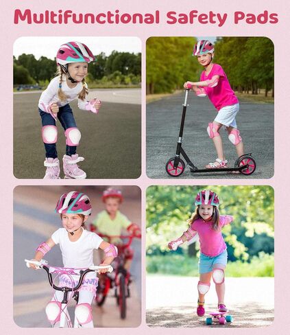 مجموعة معدات الحماية للأطفال من إيستينير 6 في 1 للأولاد والبنات من سن 3 إلى 9 سنوات، وسادات ركبة للأطفال ووسادات الكوع وواقي المعصم، وسادات أمان للأطفال الصغار لدراجة التزلج على الجليد والسكوتر in Kuwait