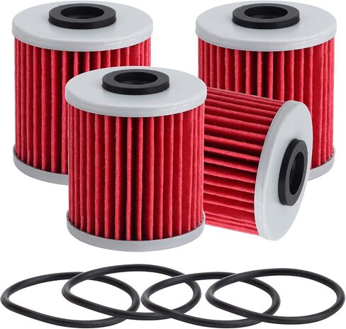 فلتر زيت HF207 KX250 لـ Kawasaki KX250F KX450 KX450F لسوزوكي FL125 RMZ250 RMZ450 RMX450Z لاستبدال محرك Beta EVO 250 EVO 300 لـ 52010-0001 16510-35G00 حزمة من 4 فلتر زيت in Kuwait