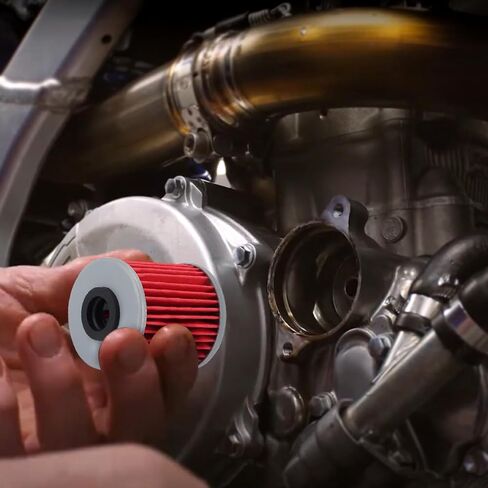 فلتر زيت HF207 KX250 لـ Kawasaki KX250F KX450 KX450F لسوزوكي FL125 RMZ250 RMZ450 RMX450Z لاستبدال محرك Beta EVO 250 EVO 300 لـ 52010-0001 16510-35G00 حزمة من 4 فلتر زيت in Kuwait