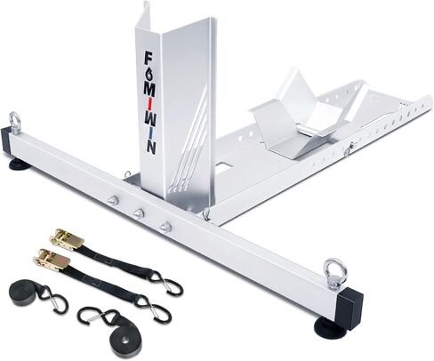 مصدات عجلة الدراجة النارية للمقطورات، حامل دراجة نارية من الألومنيوم قابل للتعديل مع أشرطة وخطاطيف سقاطة، سعة وزن 1800 رطل، إيقاف الحفرة/إيقاف المقطورة للعجلات مقاس 14 بوصة - 28 بوصة in Kuwait