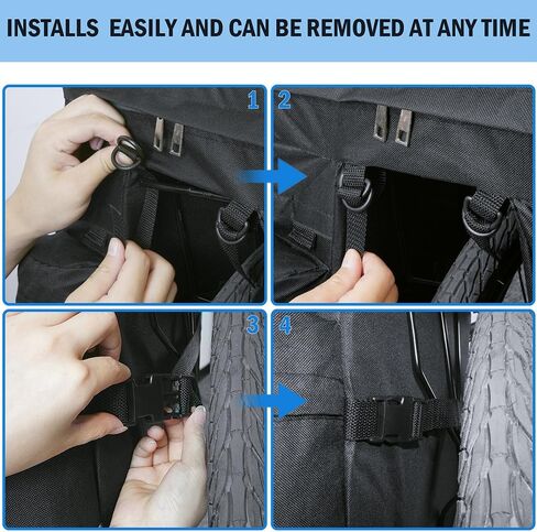 حقيبة الدراجة 3 في 1 حقائب الدراجة، سعة كبيرة مقاومة للماء للمقعد الخلفي للدراجة حقيبة الجذع مع زخرفة عاكسة، حقائب سرج متعددة الوظائف مع غطاء للمطر in Kuwait