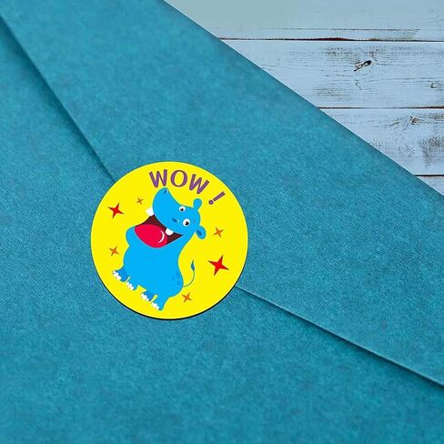 Motivational Stickers 1 inch Cartoon Animal Stickers Rolls - 1000 Pcs Kindergarten Stickers Teacher Stickers for Kids Inspirational Stickers School Stickers Student Stickers 2 Rolls 16 Designs in Kuwait