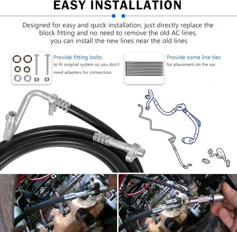 Upgrade SU33468 Rear AC Line Set Air Conditioning Hoses Replacement Lines fit for Chevy Suburban, for Cadillac Escalade ESV, for Yukon XL 2007-2014 in Saudi Arabia