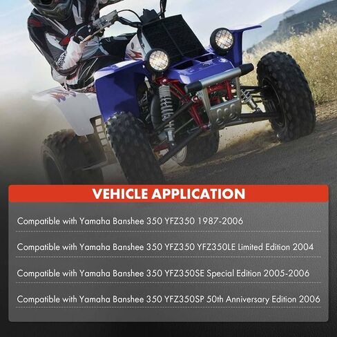 أغطية جانبية لخزان الغاز من البلاستيك الأسود الفاخر مع شواية متوافقة مع مجموعة Yamaha Banshee 350 1987-2006 المكونة من قطعتين in Kuwait