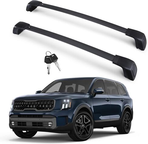 قضبان عرضية لرف السقف من Autekcomma تناسب Kia Telluride 2019-2023 LX S SX SX-P EX مع آلية مضادة للسرقة قابلة للقفل (لا تناسب X-Line وX-Pro) in Kuwait