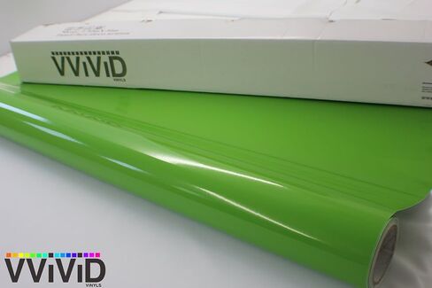 VViViD Lime Green Gloss 60 Inches x 1 Foot Car Wrap Vinyl Roll with Air Release 3MIL-VViViD8 in Kuwait