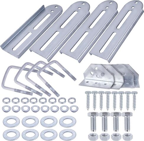 طقم دعامة مزدوجة علوية دوارة مجلفنة مقاس 8 بوصات (4 عبوات)، مجلفن للخدمة الشاقة مقاس 11 بوصة مع أجهزة عرضية لمقطورة القارب 3x3 in Kuwait